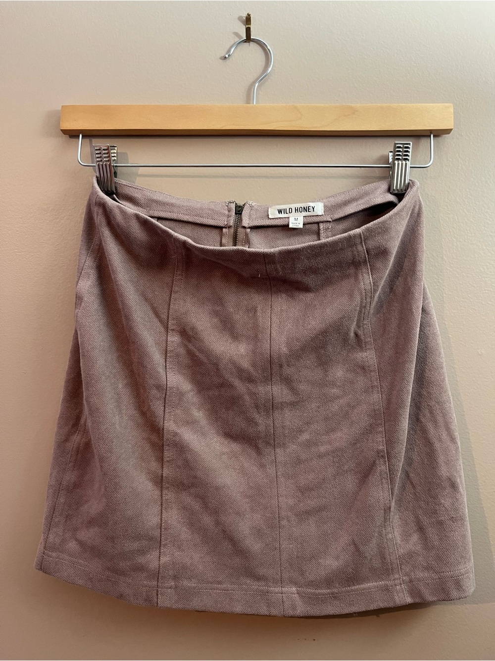 Wild Honey Dusty Mauve Corduroy Mini Skirt